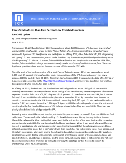 Iran`s Stock of Less than Five Percent Low Enriched Uranium