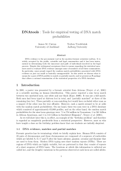 DNAtools : Tools for empirical testing of DNA match probabilities