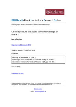 celebrity culture and public connection: bridge or chasm