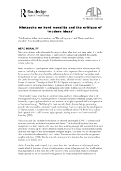 Nietzsche on herd morality and the critique of