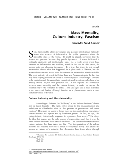 Mass Mentality, Culture Industry, Fascism