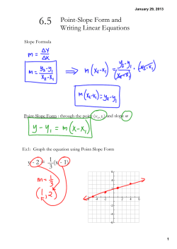 Point-Slope Form and Writing Linear Equations