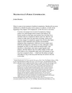 Machiavelli`s Public Conspiracies