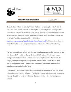 Essay Free Indirect Discourse
