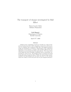 Hall Effect [pdf 1 Mb] - MSDL