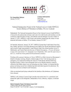 NIPNLG secures release of 9 Detainees in Dallax, TX