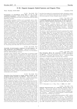 O 45: Organic-Inorganic Hybrid Systems and Organic Films