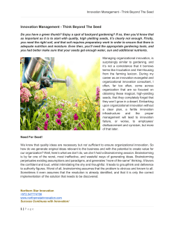 Innovation Management - Think Beyond The Seed