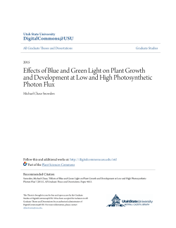 Effects of Blue and Green Light on Plant Growth and Development at