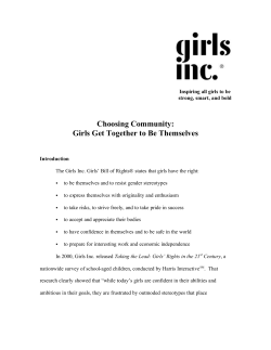 Choosing Community: Girls Get Together to Be Themselves