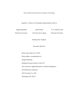 Negation - Mental Models and Reasoning Lab