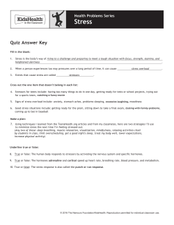 Answer Key - KidsHealth in the Classroom