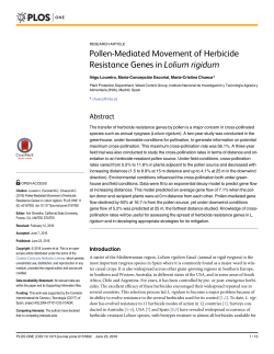 Pollen-Mediated Movement of Herbicide