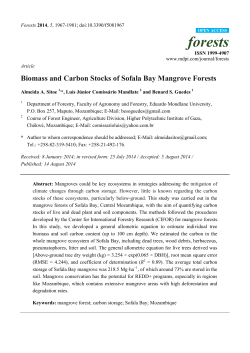 Biomass and Carbon Stocks of Sofala Bay Mangrove Forests