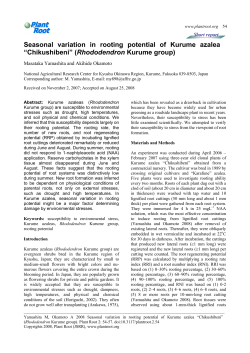 Seasonal variation in rooting potential of Kurume azalea