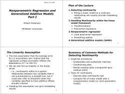 Nonparametric Regression and Generalized Additive Models Part I