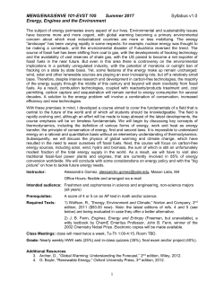 ENVE S101 - Energy, Engines, and the