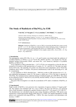 The Study of Radiolysis of Ba(NO3)2 by ESR