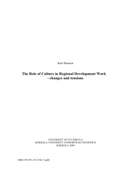 The Role of Culture in Regional Development Work