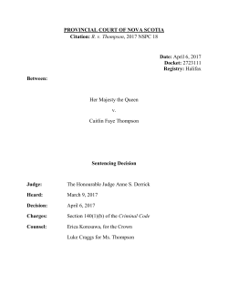 R. v. Thompson - The Courts of Nova Scotia