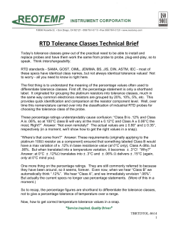 RTD Tolerance Classes Technical Brief