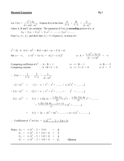 Binomial Expansion Pg 1 Let f (x) = x 5x (1 x)(1 x) + +