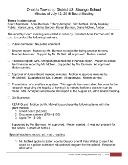 Minutes - Strange School