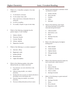 Ionic Covalent Bonding Homework