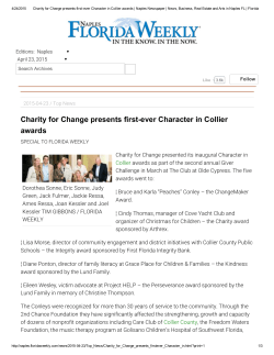 Charity for Change presents firstever Character in Collier awards