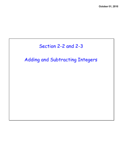 Section 2-2 and 2-3 Adding and Subtracting Integers