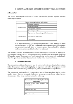 II External Trends Affecting Direct Mail in Europe