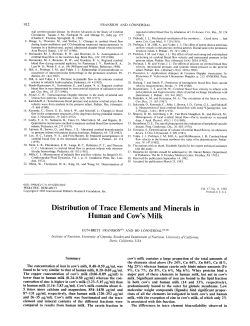 Distribution of Trace Elements and Minerals in Human and