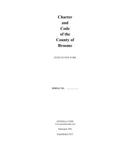 Charter and Code of the County of Broome