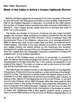 Max Peter Baumann Music of the Indios in Bolivia`s