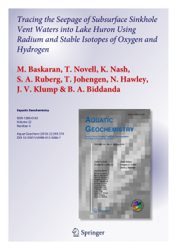 Tracing the Seepage of Subsurface Sinkhole Vent Waters into Lake