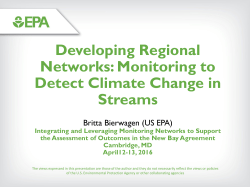 Developing Regional Networks: Monitoring to Detect Climate