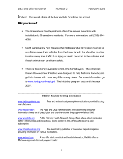 Law and Life Newsletter Number 2 February 2005 1 It`s here! The