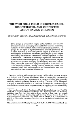 the wish for a child in couples eager, disinterested, and conflicted