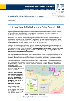 Petrology Study Highlights Drummond Project
