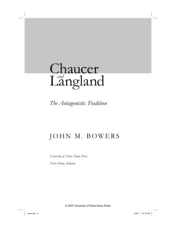 Chaucer Langland - University of Notre Dame
