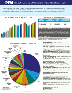 PPAI The 2014 Estimate Of Promotional Products Distributor Sales