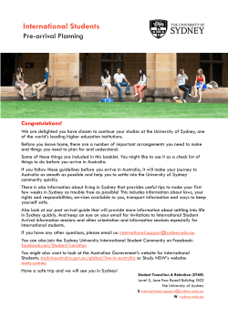 International Students Pre-arrival Planning