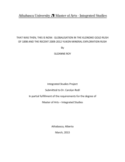 that was then, this is now: globalisation in the klondike gold rush of