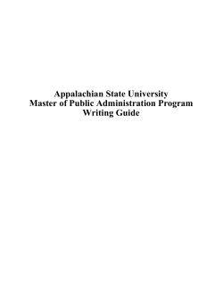 MPA Writing Guide - Appalachian State University MPA Program