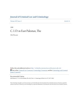 CID in East Pakistan, The - Scholarly Commons