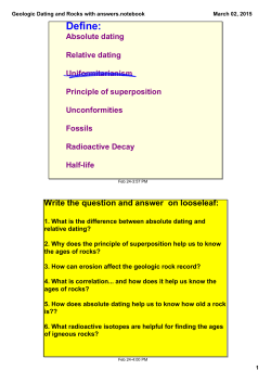 Geologic Dating and Rocks with answers.notebook