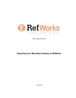 Exporting from Mendeley Desktop to RefWorks