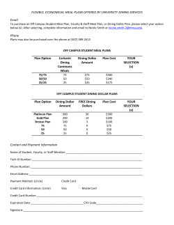 FLEXIBLE, ECONOMCIAL MEAL PLANS OFFERED BY