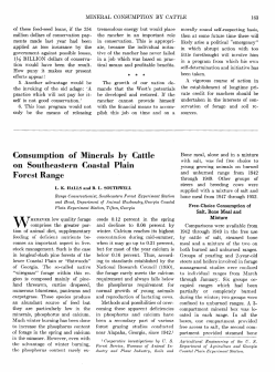 Consumption of Minerals by Cattle on Southeastern Coastal Plain