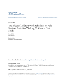 The Effect of Different Work Schedules on Role Strain of Australian